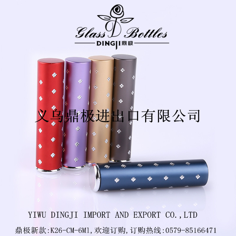 厂家供应K26-CM-6ML电化铝分装香水瓶 便携式玻璃香水瓶现货6ML