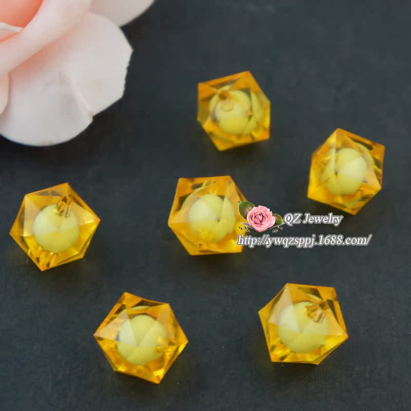 正方形串珠材料/亚克力珠子/diy手工串珠/珠子批发【方块珠中珠】详情图9