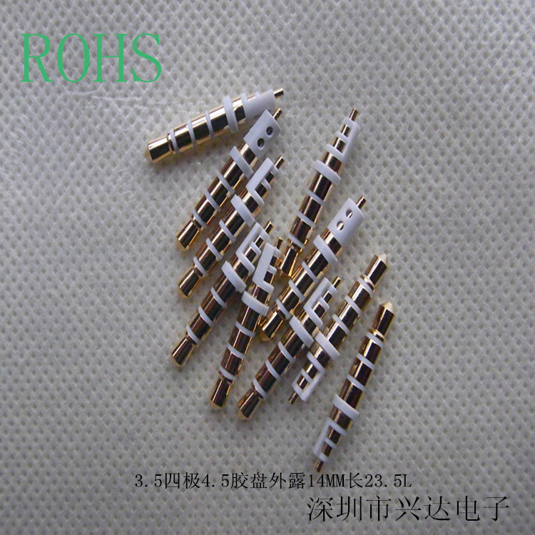 批发DC3.5四极音频线接头 四极耳机插头 4节插针