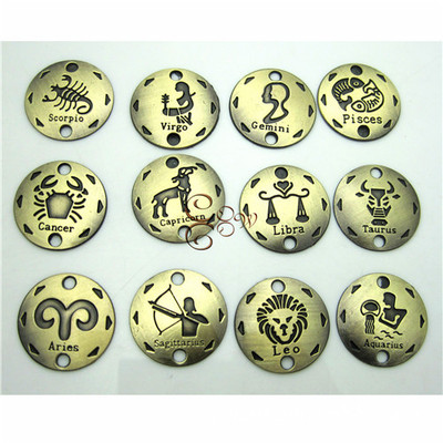 diy Bracelets Accessories Ancient silver Old Gold Mixed batch Zodiac Explosive money diy Accessories wholesale