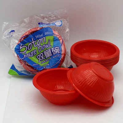 disposable Dishes Wedding celebration gules Plastic bowl Soton 345ML20 Food grade Plastic bowl Lunch box Take-out food