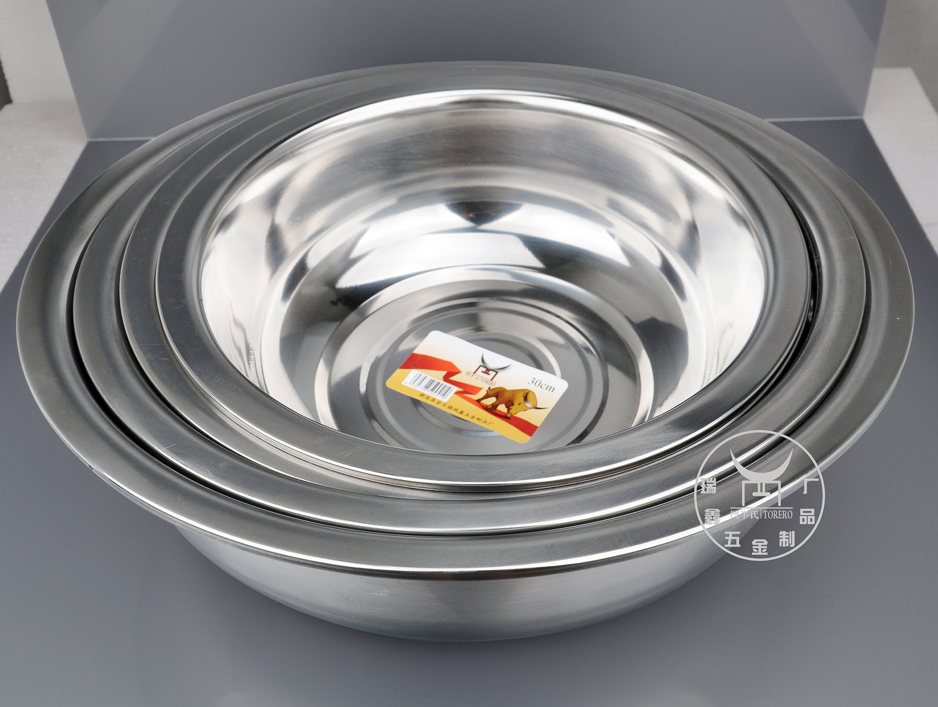 潮安不锈钢盆厂家 小盆子水果洗脸盆加厚 面盆定制可印logo
