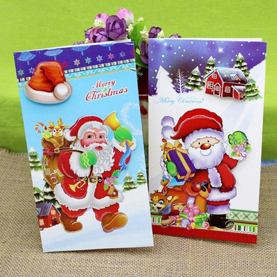 實力廠家直供立體創意紙卡 聖誕節日賀卡 彩印禮品卡片定做