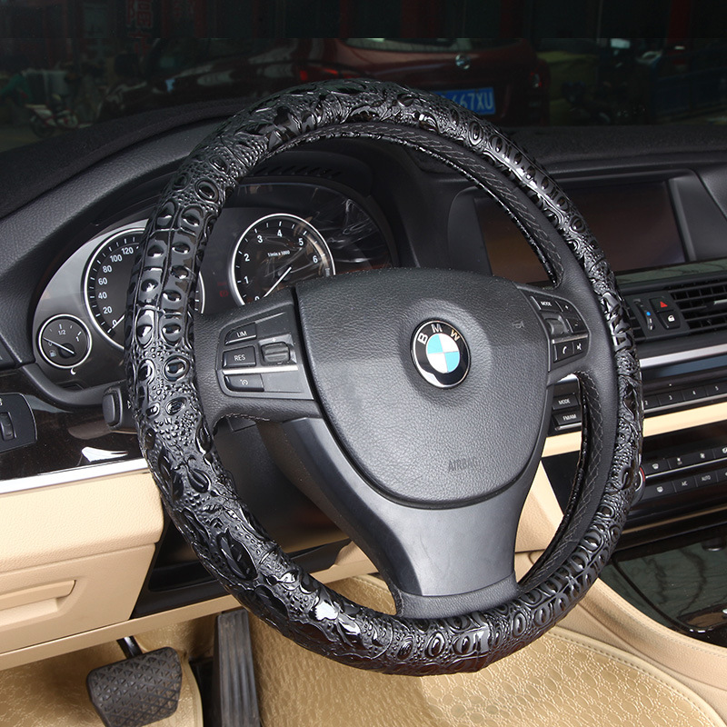 Cross-Border E-Commerce Jacquard Fabric Steering Wheel Cover, Universal Anti-Slip Handlebar Cover for All Seasons, Exclusively Available on Amazon and Aliexpress