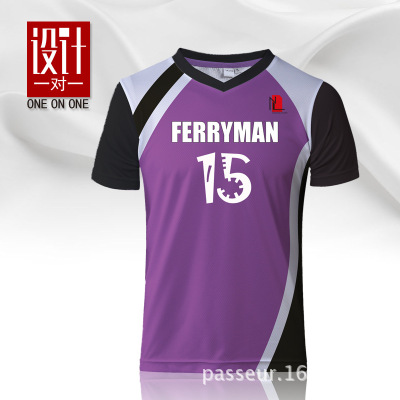 牛奶丝速干球衣_男款职业足球服 数码印花v领