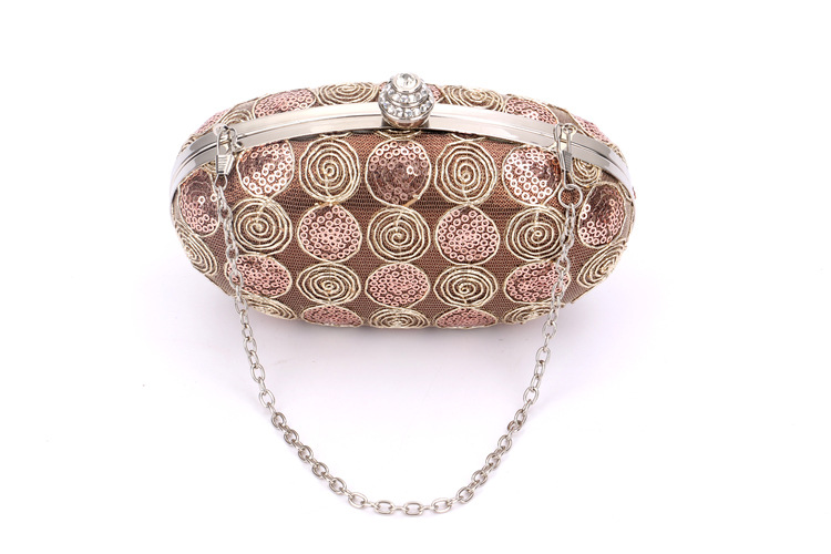 Embroidery Hard-Surface Clutch Bag
