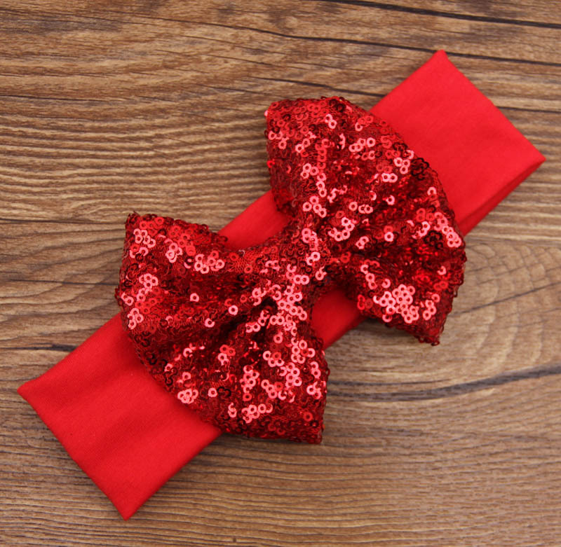 Children&#39;s Hair Band New Sequins Bow Hair Band Hair Accessories Christmas New Baby Gifts display picture 7