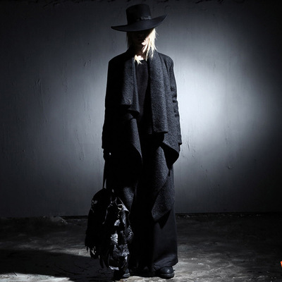 2017韩版男式巴黎走秀呢子披风外套长款大衣夜店个性主流款|ms