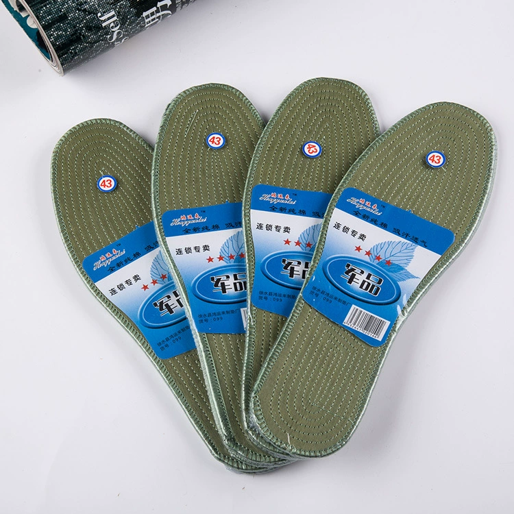Стелька из чистого хлопка, тысячный слой, впитывающий пот, дышащий дезодорант, мужская и женская мягкая подкладка для труда, военная тренировочная стелька, фабрика оптом весна и осень