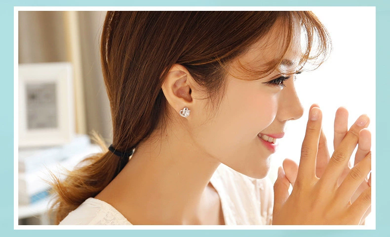 Earrings, universal accessory, silver 925 sample, flowered, wholesale, Korean style, 925 sample silver
