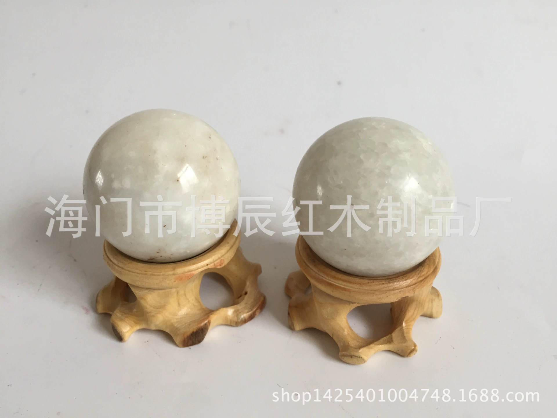 Original ecological ecological poplar root carvings with crystal ball base Modern mahogany crafts Dongyang woodcarving home small decoration