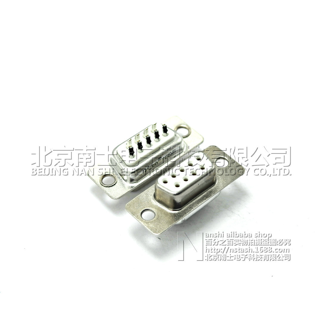 精工南士 DB9母头 DB9孔RS232串口 COM口接头D-sub传统 PLC焊线式