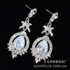 Long earrings for bride, zirconium, European style, Birthday gift, wholesale