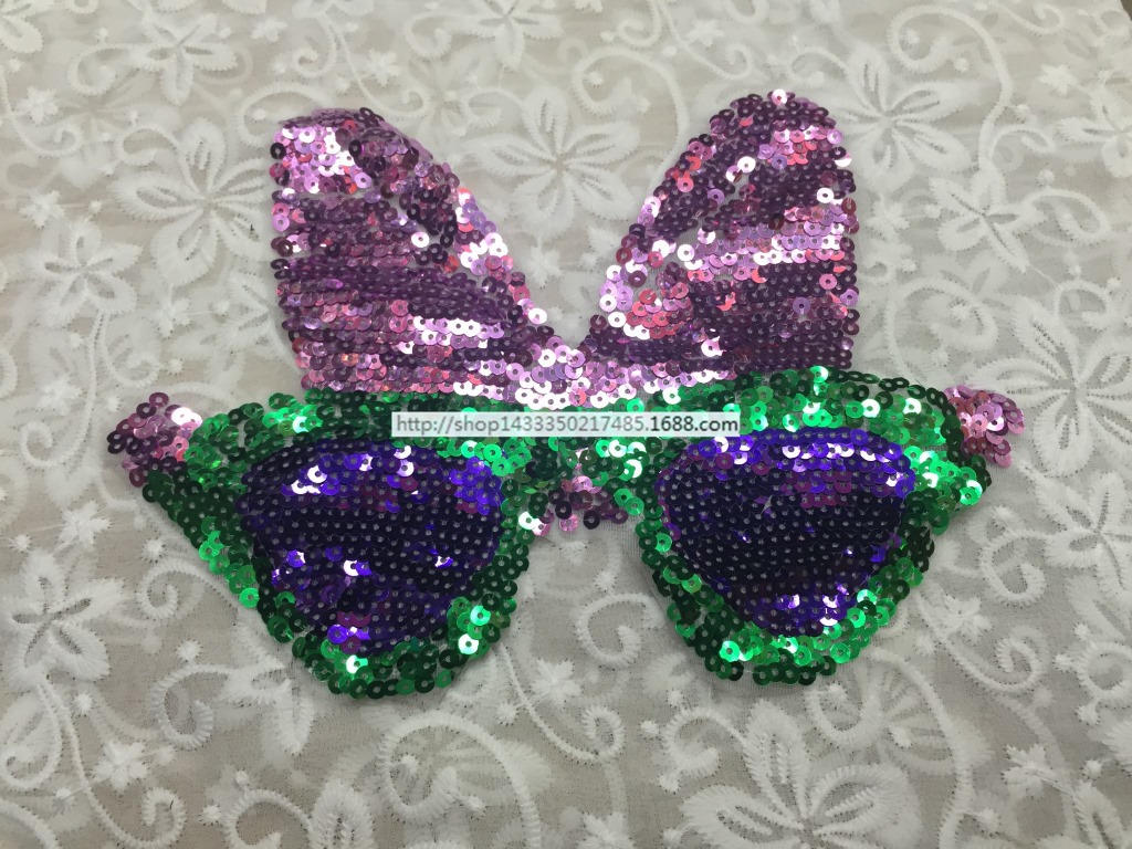 亮片布贴补丁贴 眼镜布贴卡通布贴衣服贴 童装设计辅料 珠片绣