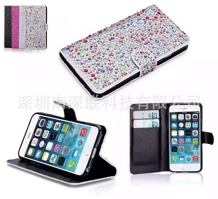 iphone6 蘋果6plus雨滴水鉆手機保護皮套 (11)