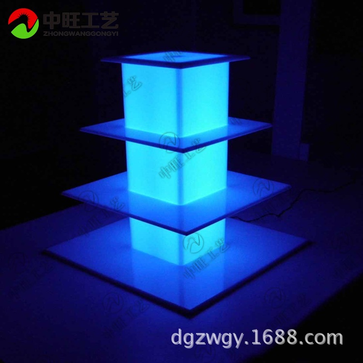 工厂三层亚克力发光展示架 创意有机玻璃小商品LED展示柜