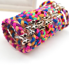 2元店货源韩版皮筋发圈批发多彩高弹力麻花辫子蝴蝶结发饰320g