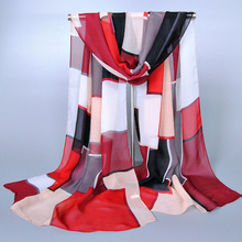 新款几何优质雪纺丝巾批发 女式防晒优质丝巾货源 FZS03