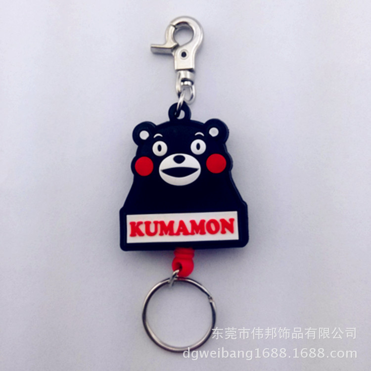 厂家定制创意动漫卡通日本PVC硅胶泰迪熊易拉得伸缩拉线器