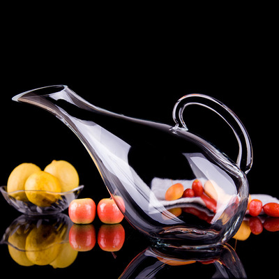 博群 厂家直销天鹅款复古酒樽分酒器手柄创意无铅玻璃快速醒酒器|ru