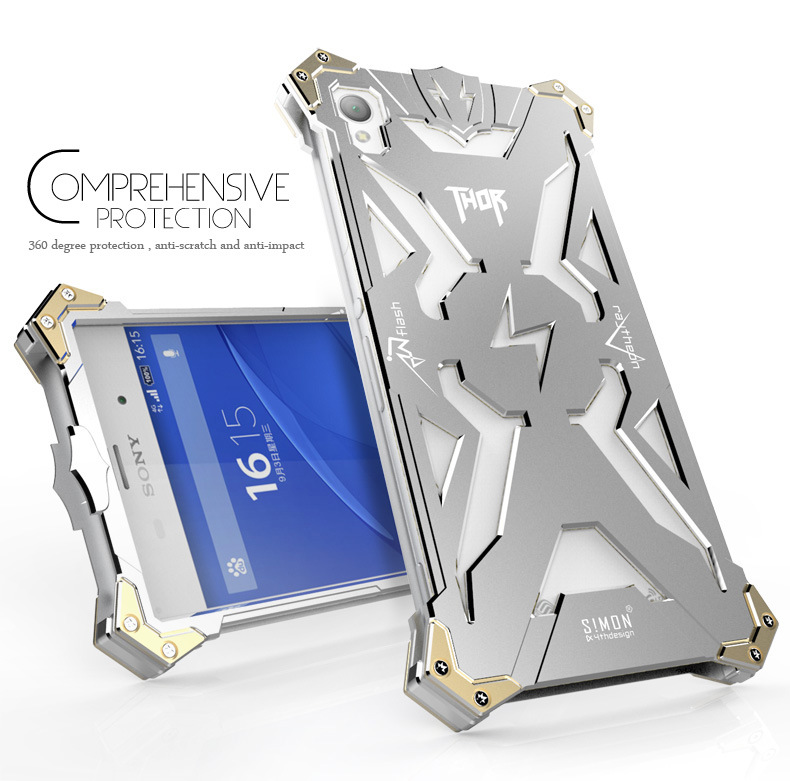 SIMON THOR Aviation Aluminum Alloy Shockproof Armor Metal Case Cover for Sony Xperia Z4 & Z3 & Z2 & Z1