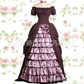批发  紫色长款蛋糕裙哥特式洛丽塔 lolita连身裙 宫廷洋装