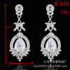 Long earrings for bride, zirconium, European style, Birthday gift, wholesale