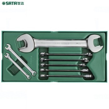 世达工具托组套-10件双开口及两用扳手套装汽车维修工具套装09904