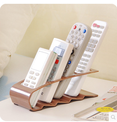 韩版创意四格遥控器收纳架收纳盒 塑料桌面文具置物架 手机收纳