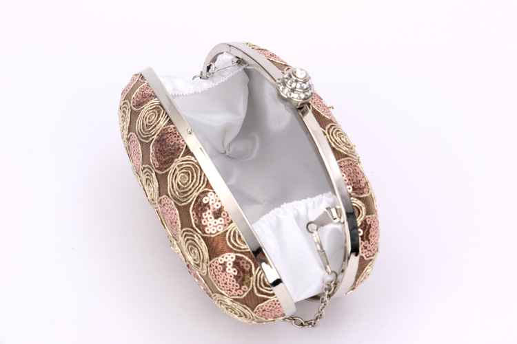 Embroidery Hard-Surface Clutch Bag