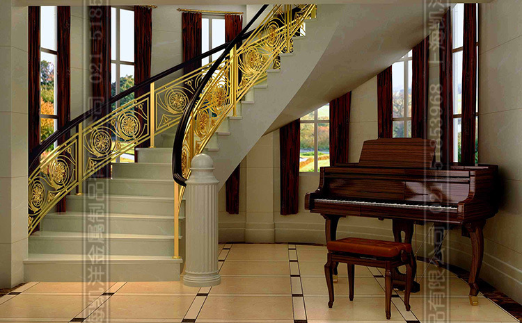 上海浦东|会所|别墅|铜楼梯栏杆|铜护栏|铜楼梯立柱|厂家定制款