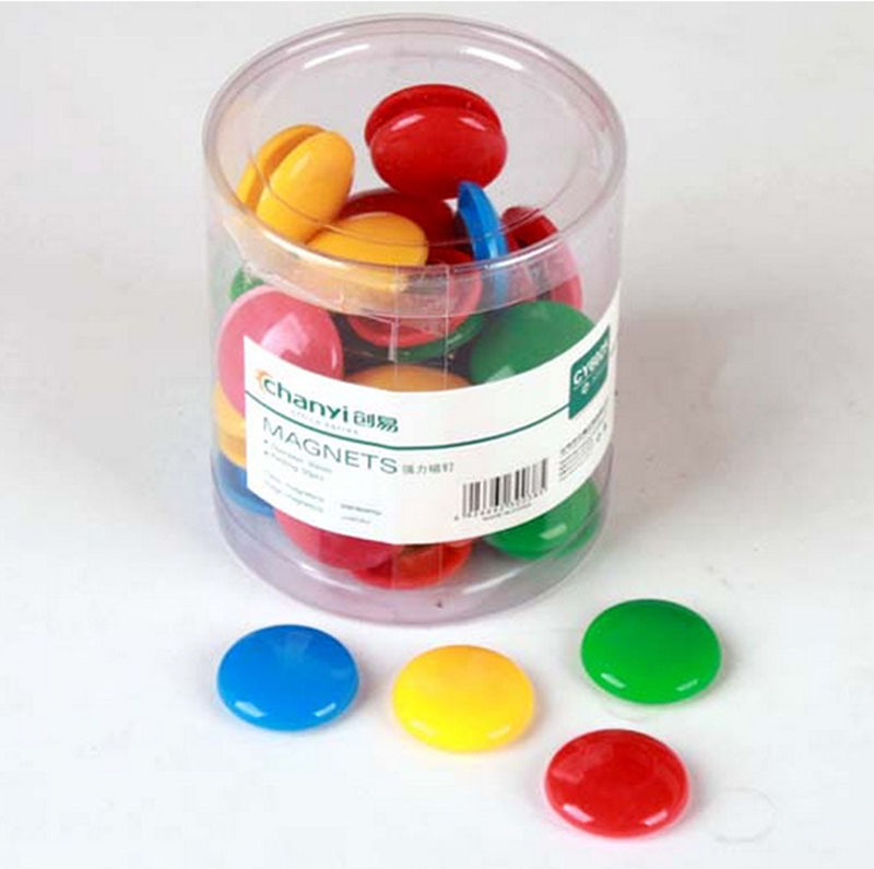 50 buckets of colorful round magnetic white board magnetic buckle magnetic bead magnetic nails 30mm magnet 3cm magnetic granules