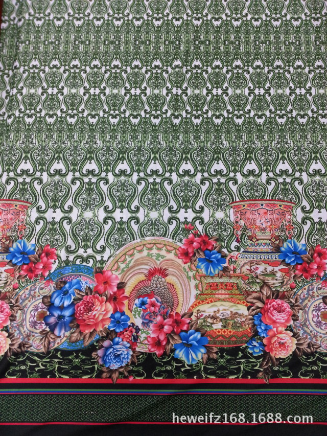 转移印花厂F8595 供应花型加工印花可印雪纺 涤棉 针织等服装面料