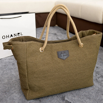 Bolsa de compras de lona grande, estilo coreano 2018, minimalista – Mayorista de Yiwu