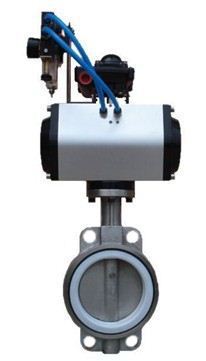 中隆鼎控供应D671F气动衬氟蝶阀 气动耐酸碱蝶阀 D641X气动蝶阀