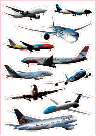 波音空客飞机模型贴纸个性防水潮牌滑板死飞吉他电脑A4滑板车贴纸