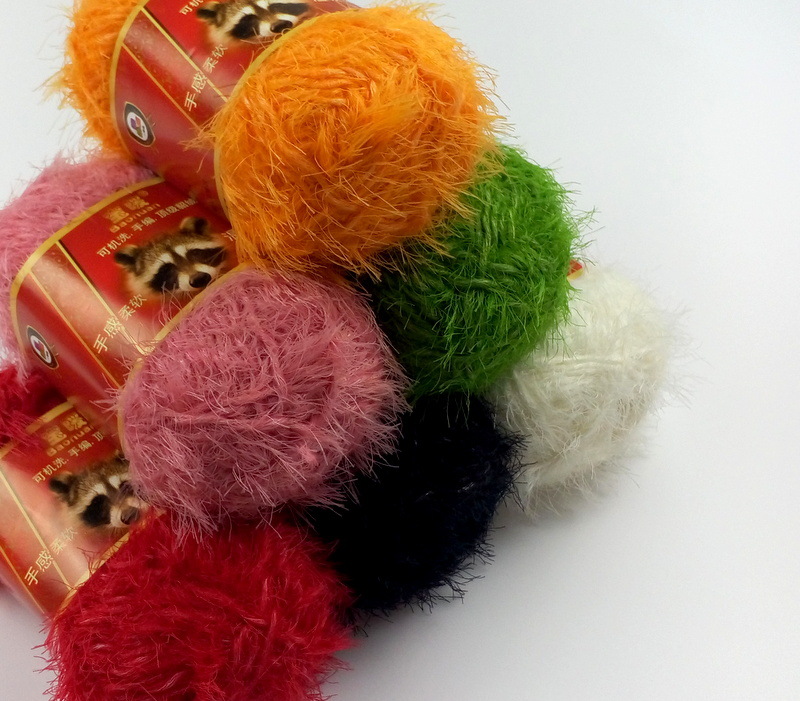 正品三顺柔宝暖 韩貂绒 凤羽绒长毛线毛绒外套围巾线