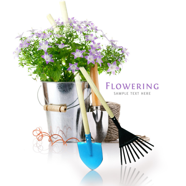 厂家销售木柄花艺工具耙子铁锹铲 儿童植物盆栽 种花草园艺工具