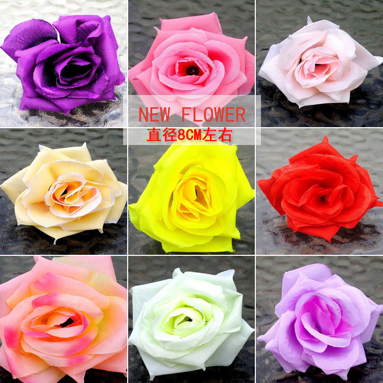 实力商家朵芙卷边玫瑰花头多色婚庆拱门装饰花头玫瑰花配件花藤花|ru