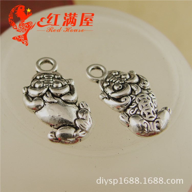 A3972古银1.8克 手工DIY饰品 貔貅挂件 电商货源  50个/包