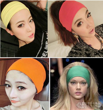 14色 韓版糖果色 超寬 女士發帶頭巾頭飾品 瑜伽運動彈力頭帶