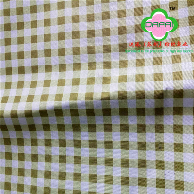 600D小清新黄色 格子 印花牛津布 桌布 箱包 沙发面料 5*5