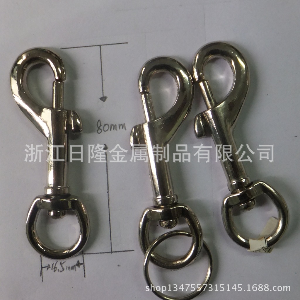 畅销锌合金宠物扣电镀镍狗扣勾扣合金弹簧钩电镀小狗扣