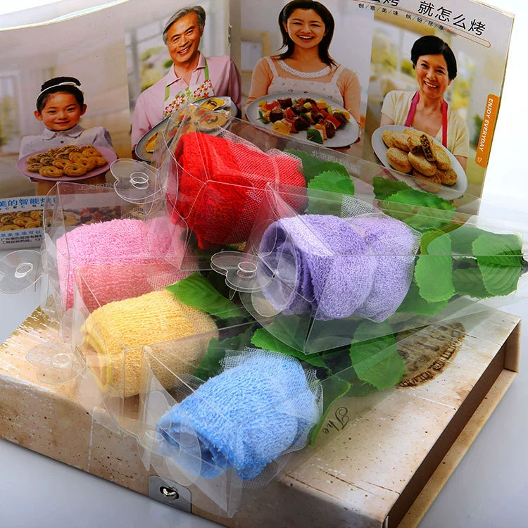 Трансграничная Внешняя торговля День Святого Валентина креативный подарок полотенце для торта ПВХ в коробке роза искусственный цветок подарок