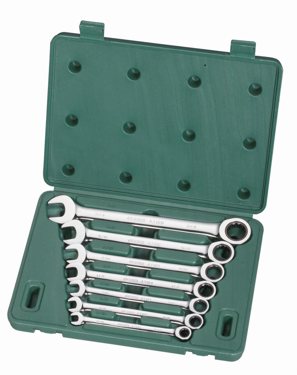 现货世达工具7件英制全抛光两用快扳组套09023梅花开口快扳手组套