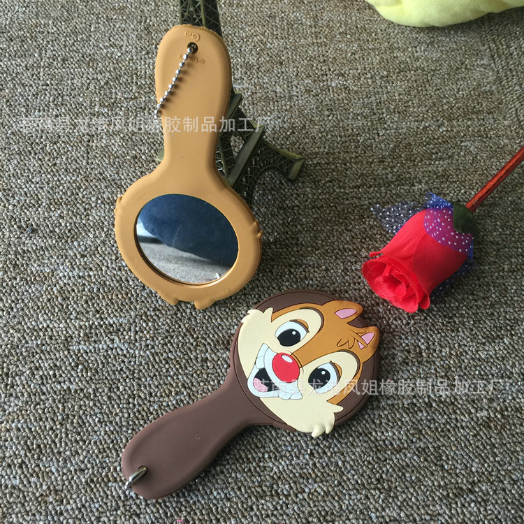 新品推荐 pvc镜子包边  随身便携式镜子 卡通橡胶镜子 现货