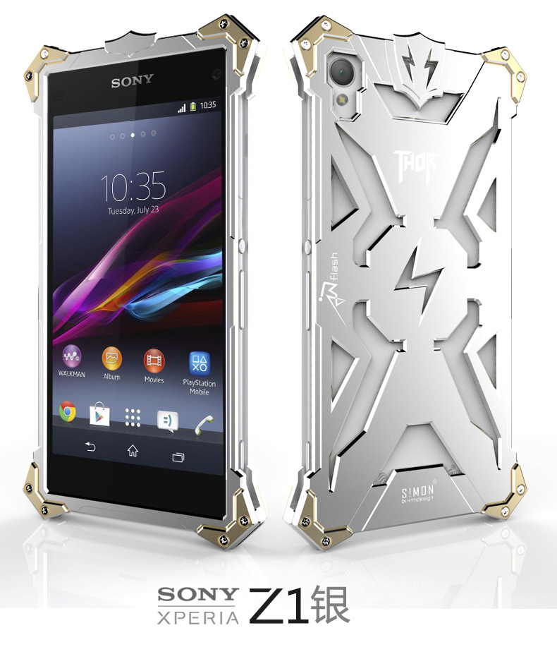 SIMON THOR Aviation Aluminum Alloy Shockproof Armor Metal Case Cover for Sony Xperia Z4 & Z3 & Z2 & Z1