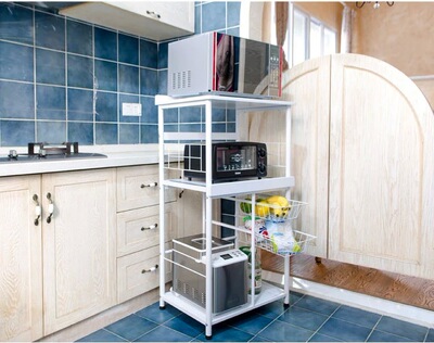 玉树家具 微波炉架 厨房置物架 厨房收纳架 带万向轮移动方便|ms