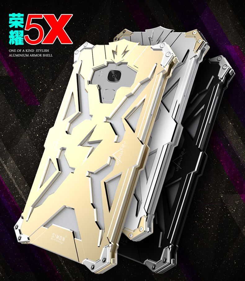 SIMON THOR Aviation Aluminum Alloy Shockproof Armor Metal Case Cover for Huawei Honor 5X