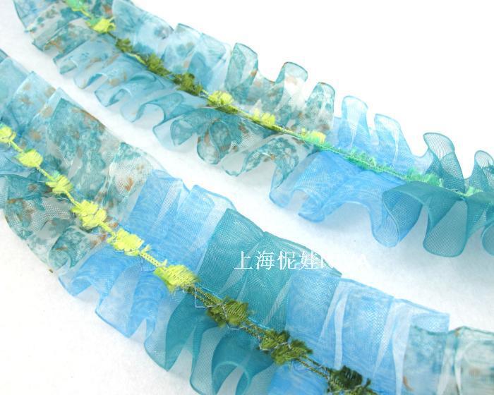 怩娃2.5~3.8CM雪纺百褶花边织带/服饰家居装饰带/手工DIY辅料配件